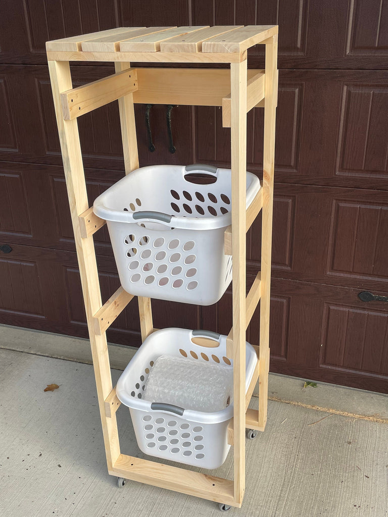 6 Tier Laundry Basket Holder (2 Bushel) – Smith and Son Woodworking LLC