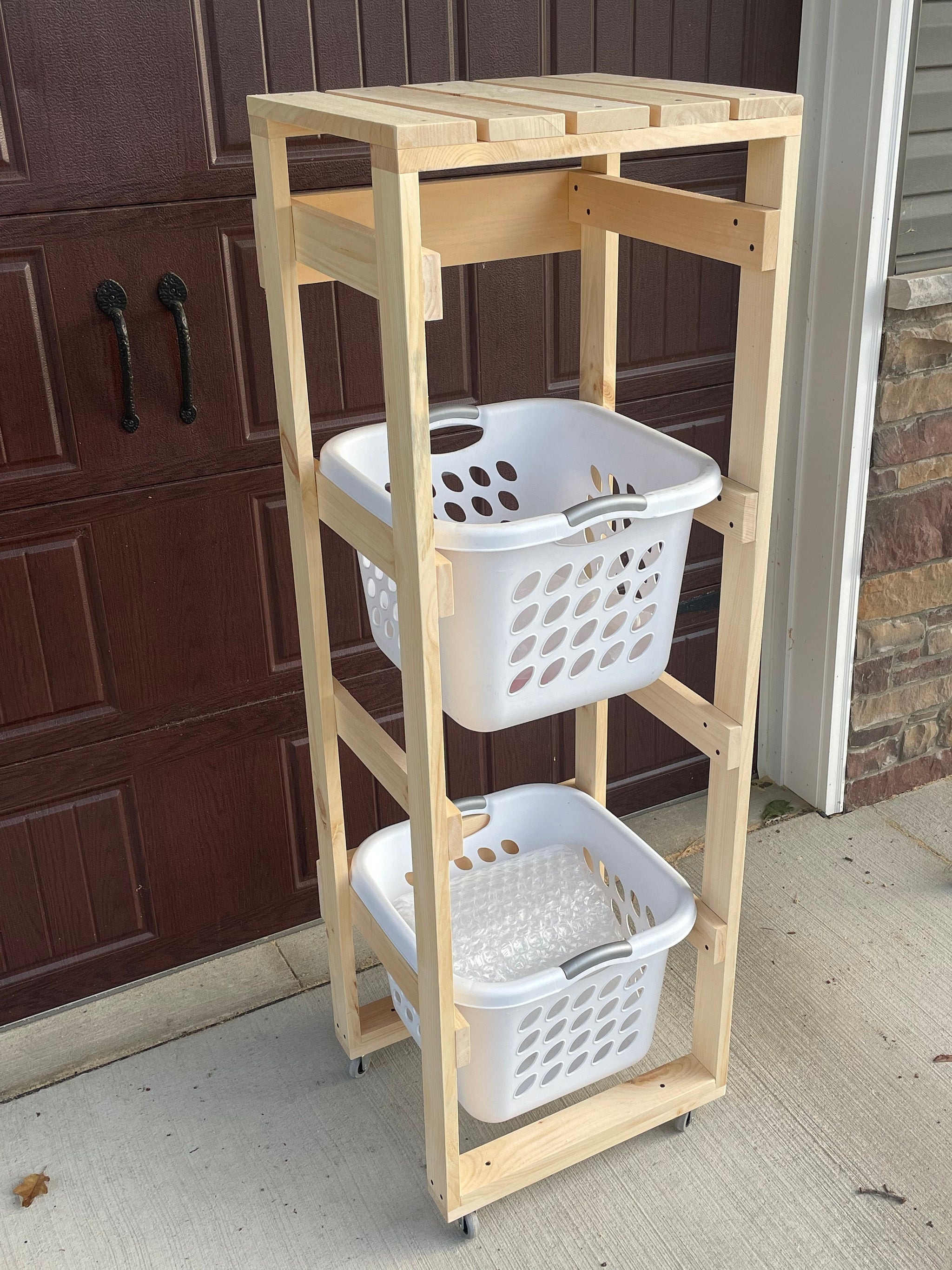 6 Tier Laundry Basket Holder (2 Bushel) – Smith and Son Woodworking LLC