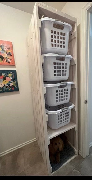 Laundry Basket Organizer Tower - 4 Tall and Lengthwise