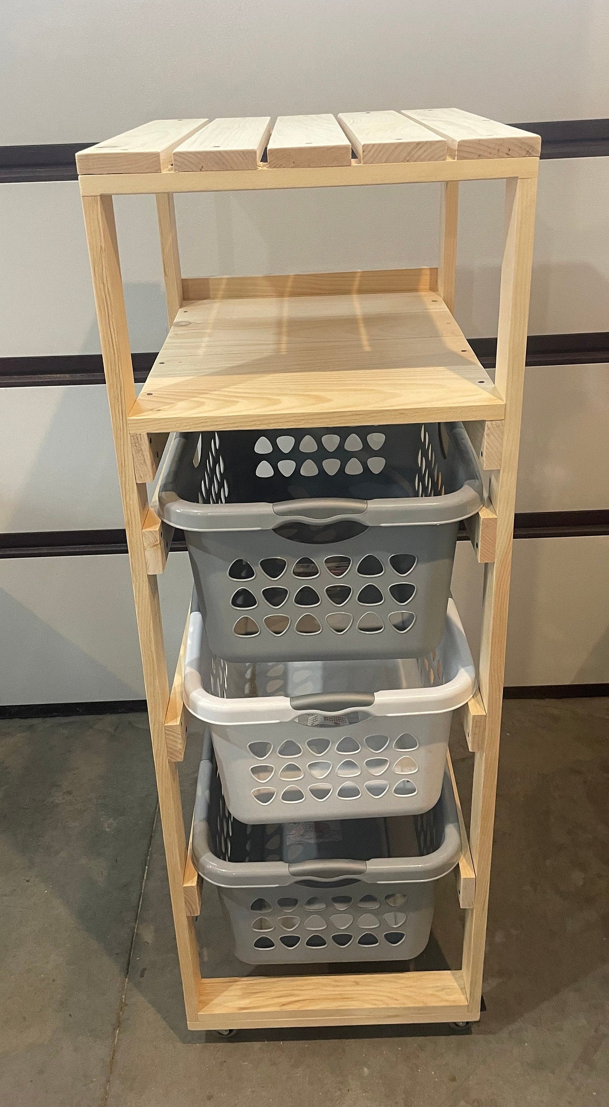 Double Top Shelf Laundry Tower
